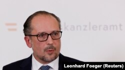 Alexander Schallenberg osztrák kancellár Bécsben 2021. november 5-én