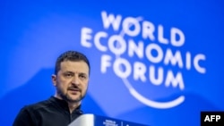 Президент України Володимир Зеленський виступає на Всесвітньому економічному форумі у Давосі. Швейцарія. 21 січня 2025 року