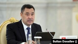 Садыр Жапаров ЖККУнун саммитинде, Москва. 16-май, 2022-жыл.