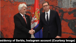 Ukrajinski ambasador Volodimir Tolkač tokom predaje akreditiva predsjedniku Srbije Aleksandru Vučiću u Beogradu, 18. 5. 2022.
