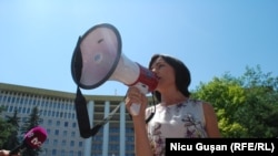 Maia Sandu la protestul de la Chișinău de la 21 iulie 2017