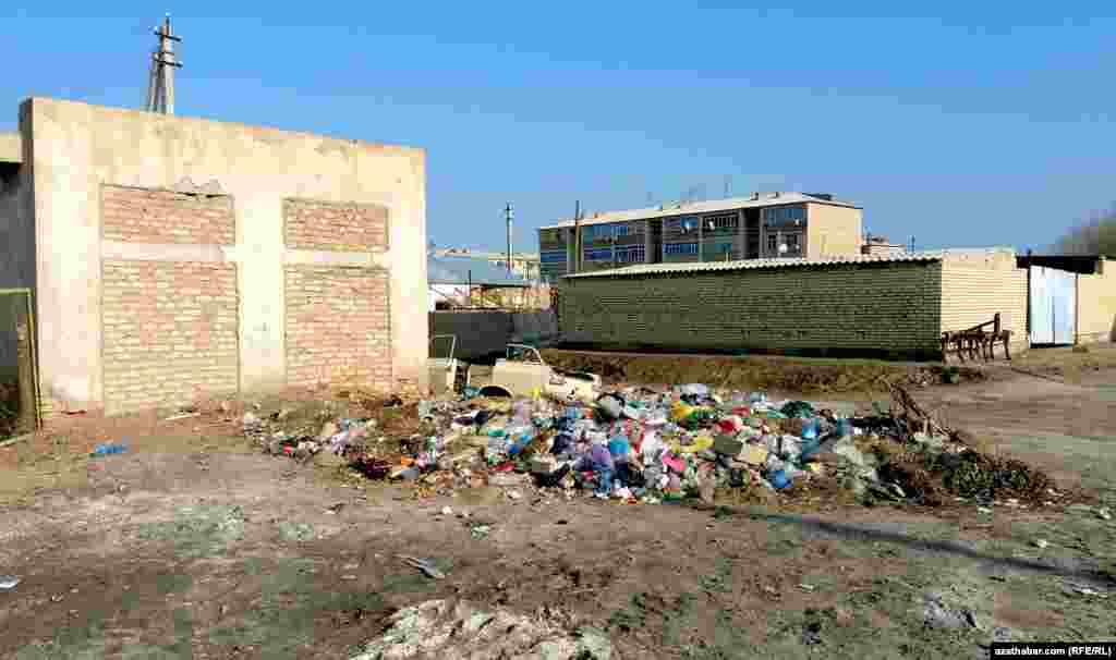 Мусор в Фарапском районе, видимо, вовремя не убирают.