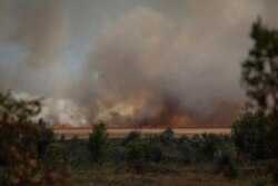 Пожары, возникшие в результате боев в Донецкой области