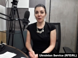 Історикиня Ольга Скороход під час запису програми Історична свобода