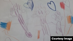 Crtež četvrogodišnje Irine iz Ukrajine, nastao u vrtiću u Podgorici, 13. juna 2022.