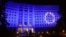 MOLDOVA The parliament building illuminated in the colors of the European Union