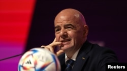Predsjednik FIFA-e Gianni Infantino na konferenciji za novinare, 19. novembra 2022.
