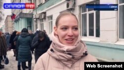 Анна Данильченко в эфире телеканала на оккупированной территории