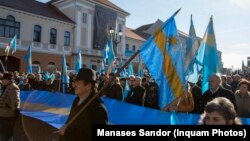 Imagine de la „Marea adunare centenară a secuilor din Sfântu Gheorghe”, 18 noiembrie 2018.