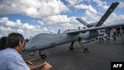 Турецкий ударный беспилотник ANKA на выставке Teknofest в Стамбуле.