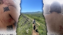 Лиза с собакой на хайкинге и тело Светы после нападения
