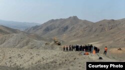 Магистралык канал курулуучу жер. Кадамжай району. Баткен. 2-апрель, 2022-жыл.