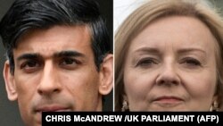 Balról Rishi Sunak volt pénzügyminiszter és Liz Truss külügyminiszter