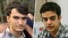 Ali Younesi (left) and Amirhossein Moradi were convicted in April of sabotaging public facilities, cooperating with opposition groups, and spreading propaganda against the system.