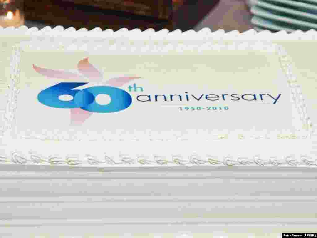 Detail of the cake served at RFE's 60th anniversary reception at the Newseum in Washington, DC, 28 September 2010
