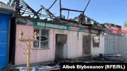 Разрушенный объект в городе Баткене. 
