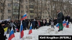 Diákok tüntetnek Vologdában (Oroszország), 2021. január 23.