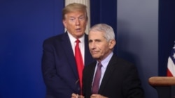 Entoni Fauči na dnevnoj konferenciji sa predsednikom Donaldom Trampom 23. aprila