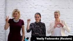 Veranika Capkala, Svetlana Tihanovskaja i Marija Kalesnikava