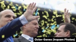 Președintele Klaus Iohannis și liderul PNL, Ludovic Orban, fericiți că au ”scăpat” de guvernul Viorica Dăncilă.