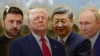 Владимир Зеленский, Дональд Трамп, Си Цзиньпин и Владимир Путин. Коллаж