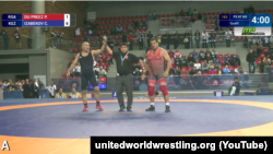 Чынарбек Изабеков и Петер Фредерик Ду Преез. 9 октября, 2016 год. Валбжих, Польша.