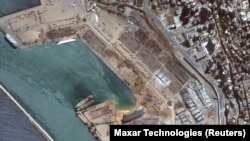Portul din Beirut, devastat de exploziile din 4 august 2020.
