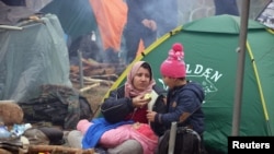 Беларус-поляк чек арасындагы мигранттар. 10-ноябрь, 2021-жыл.