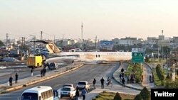 The aftermath of a passenger jet's emergency landing in Mahshahr, Iran, in January 2020. Some of Iran's aircraft are operating well past their retirement dates. 