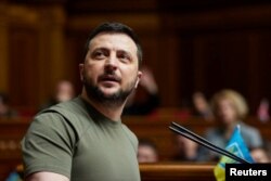 Volodimir Zelenszkij az ukrán parlamentben 2022. május 3-án