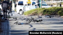 Велосипедная дорожка, по которой перед столкновением со школьным автобусом проехал пикап