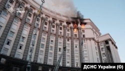 Пожежа в будівлі українського уряду, спричинена російським ударом, 7 вересня 2025 року