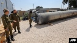 نمونه‌ای از یکی از موشک‌های بالیستیک ایرانی که در حمله به اسرائیل رهگیری و ساقط شدند