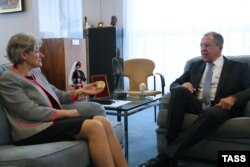 Directoarea generală a UNESCO, Irina Bokova la întîlnirea cu Sergei Lavrov, șeful diplomației ruse