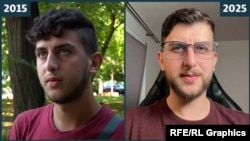 Маджелдін Абдулхай в Белграді, Сербія, в 2015 році і на недавній фотографії вдома в Німеччині