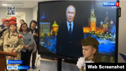 Пропаганда серед дітей в окупованих районах Луганської та Донецької областей, скриншот з російського телебачення