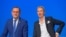 Tino Chrupalla, co-lider Alternativa pentru Germania (AfD )și Alice Weidel, președinta AfD, stau pe podium în timpul unui congres al partidului AfD în Riesa, Germania, 17 iunie, 2022