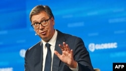 Predsednik Srbije Aleksandar Vučić na regionalnom bezbednosnom forumu GLOBSEC u Pragu 31. avgusta 2024. 