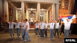 Doček vaterpolista Srbije u Beogradu nakon osvajanja titule svetskog prvaka u Rimu, avgust 2009, Foto: Vesna Anđić