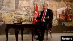 Președintele turc Recep Tayyip Erdogan, în timpul unui interviu acordat agenției Reuters