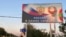 Moldova - banner la Tiraspol, din rus. "Rusia e in inimile noastre"