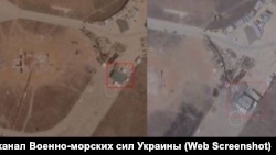 Скріншот супутникового знімка з телеграм-каналу ВМСУ з наслідками удару по аеродрому «Херсонес» у Севастополі