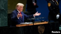 Президент США Дональд Трамп на сессии Генеральной ассамблеи ООН