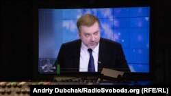 Андрій Загороднюк під час запису програми «Суботнє інтерв'ю»