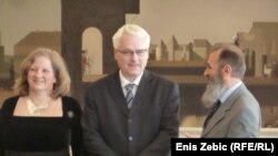 Predsjednik Hrvatske Ivo Josipović i ministri Andrea Zlatar Violić i Predrag Marković, Zagreb, 23. ožujka 2012.