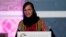 Zarifa Ghafari speaks during the 2020 International Women of Courage Awards ceremony at the State Department in Washington on March 4.