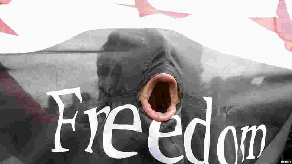 Демонстрация сирийских беженцев и активистов в Иордании