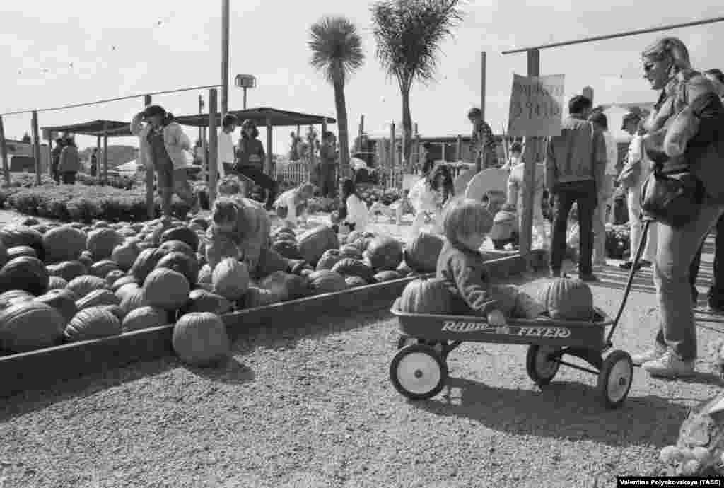 Гарбузовий ярмарок у 1988 році. На фото був підпис &laquo;Американський агропромисловий комплекс&raquo;