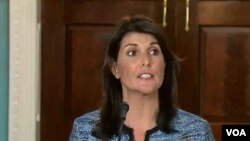 نیکی هیلی، می‌گوید، خروج آمریکا از شورای حقوق بشر عقب نشینی از تعهدات این کشور در قبال حقوق بشر نیست.