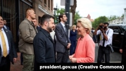 Президент Украины Владимир Зеленский и глава Еврокомиссии Урсула фон дер Ляйен, иллюстративное фото
